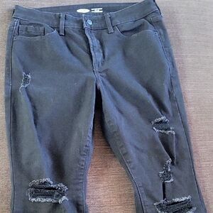 Old Navy Black Distressed Jeans